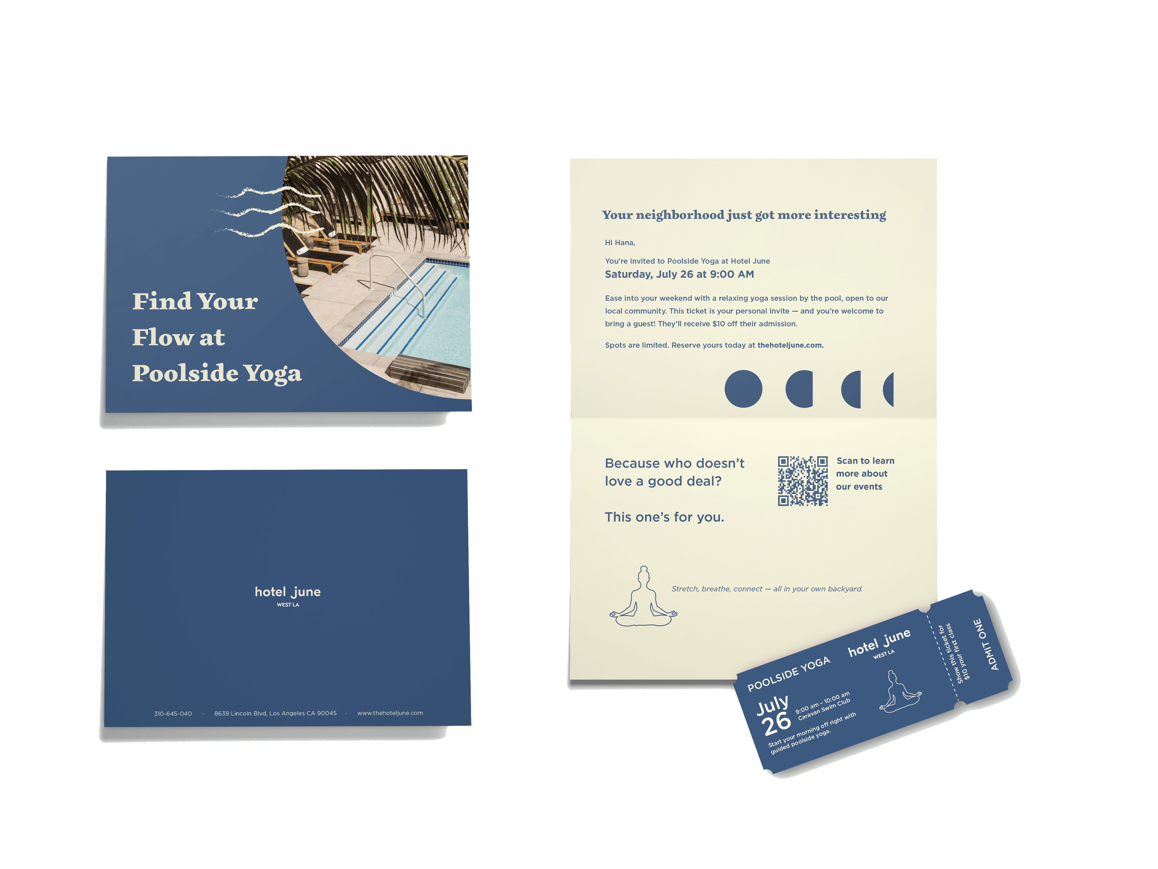 Hotel June blue bifold campaign