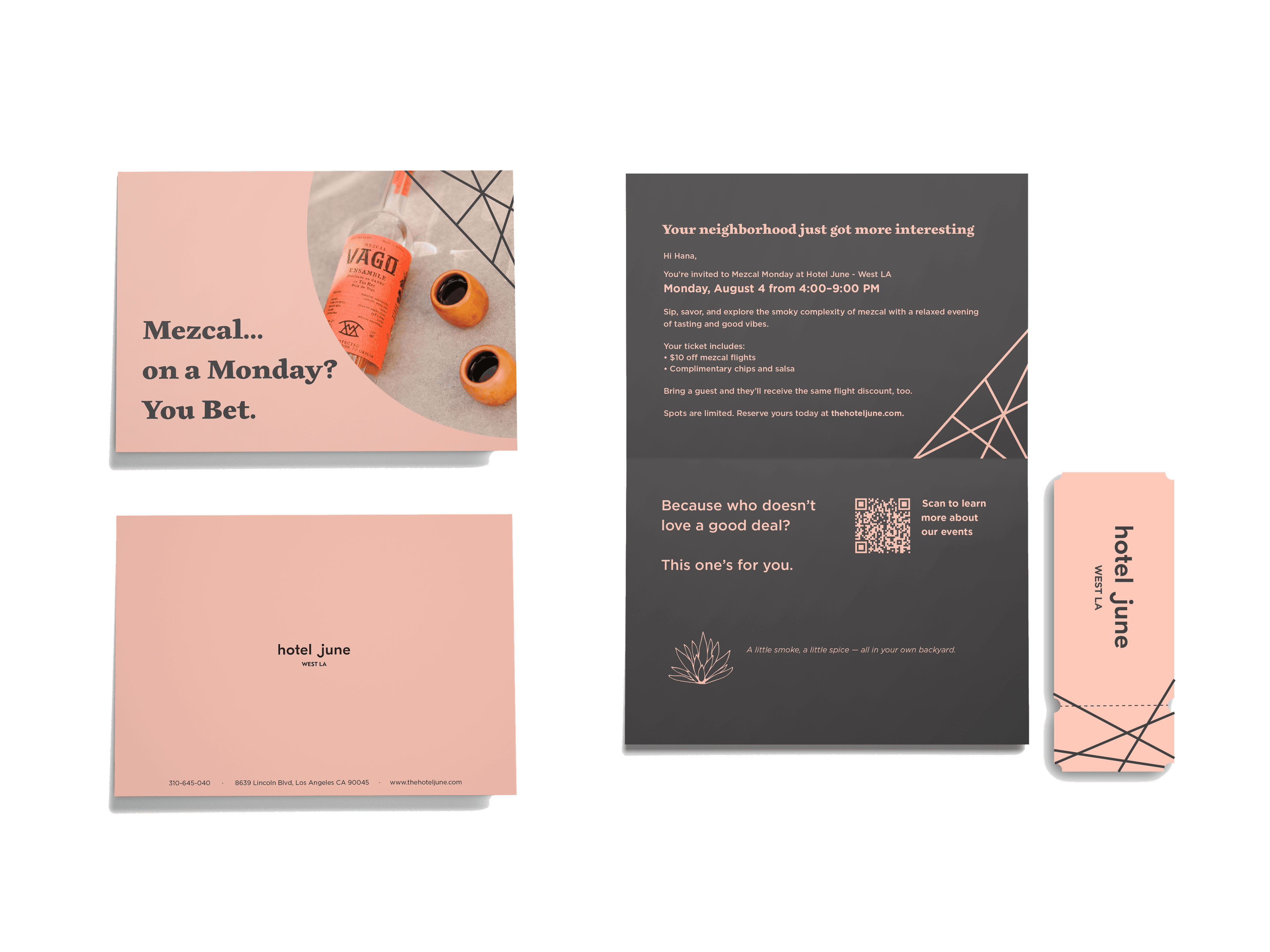 Hotel June pink bifold campaign