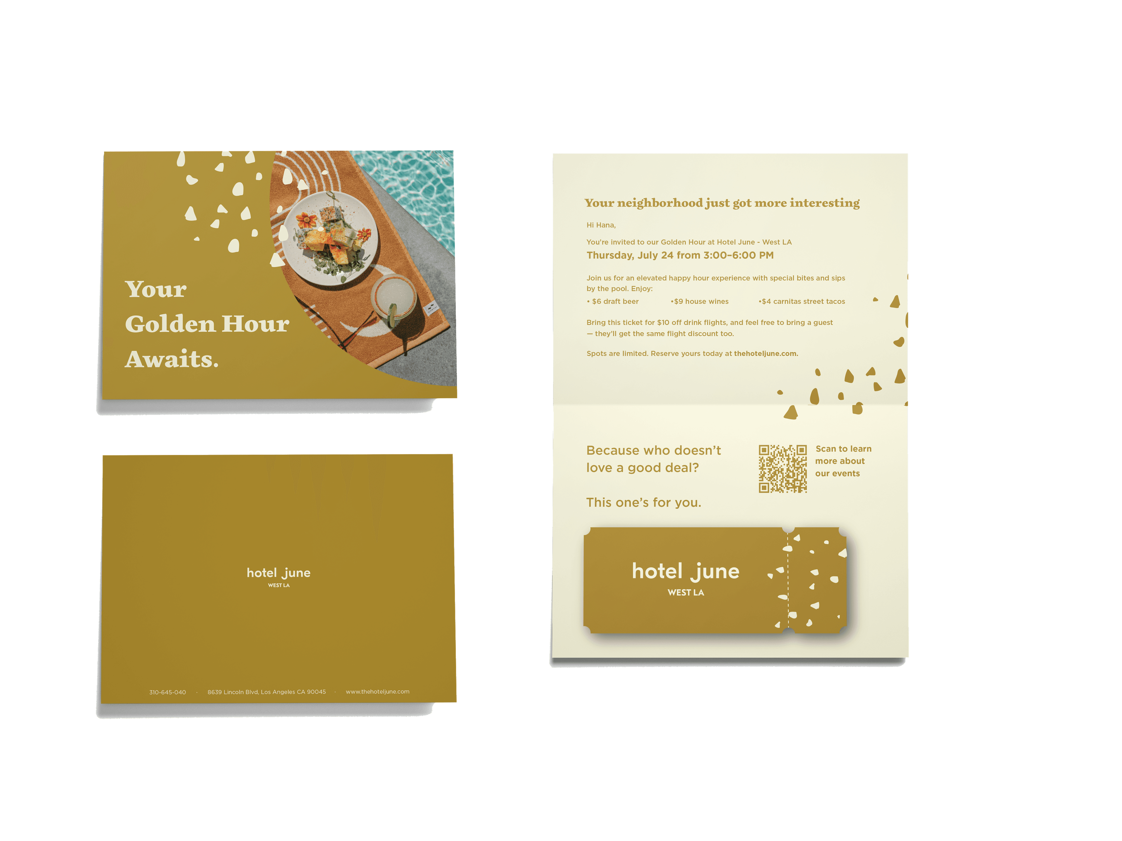 Hotel June yellow bifold campaign
