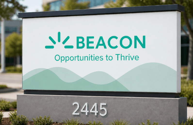 BEACON exterior monument sign mockup