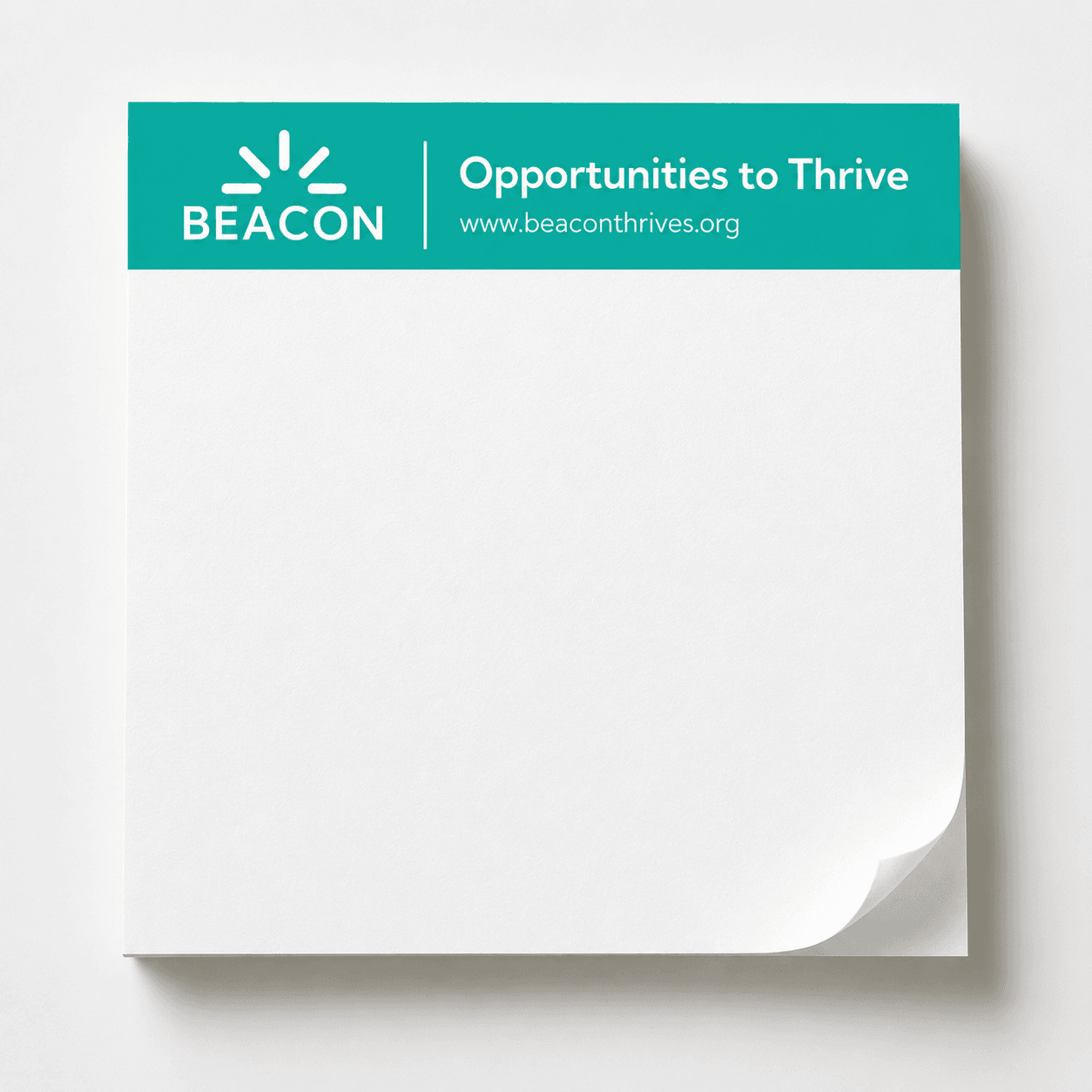 BEACON branded notepad mockup