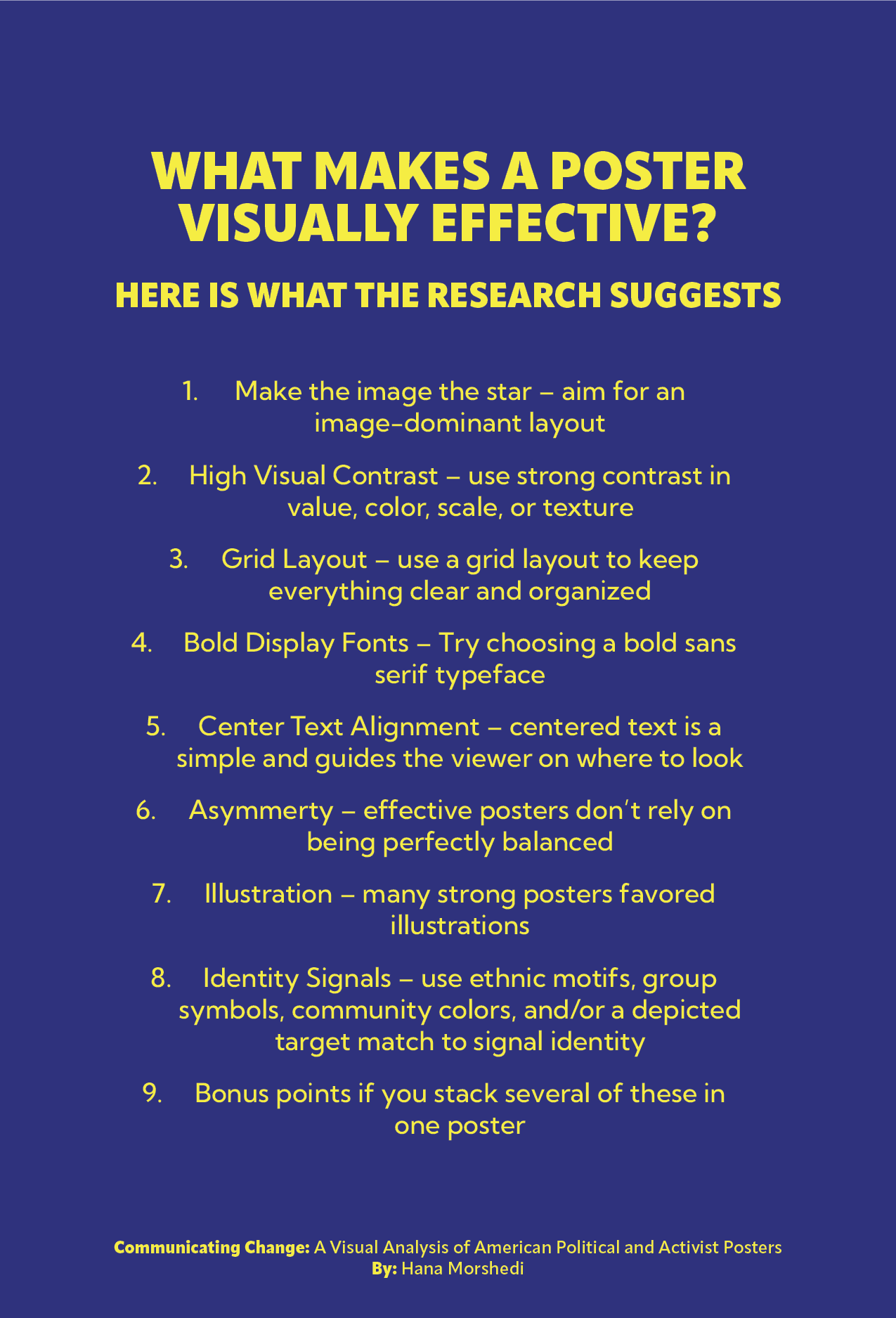 Research poster in blue