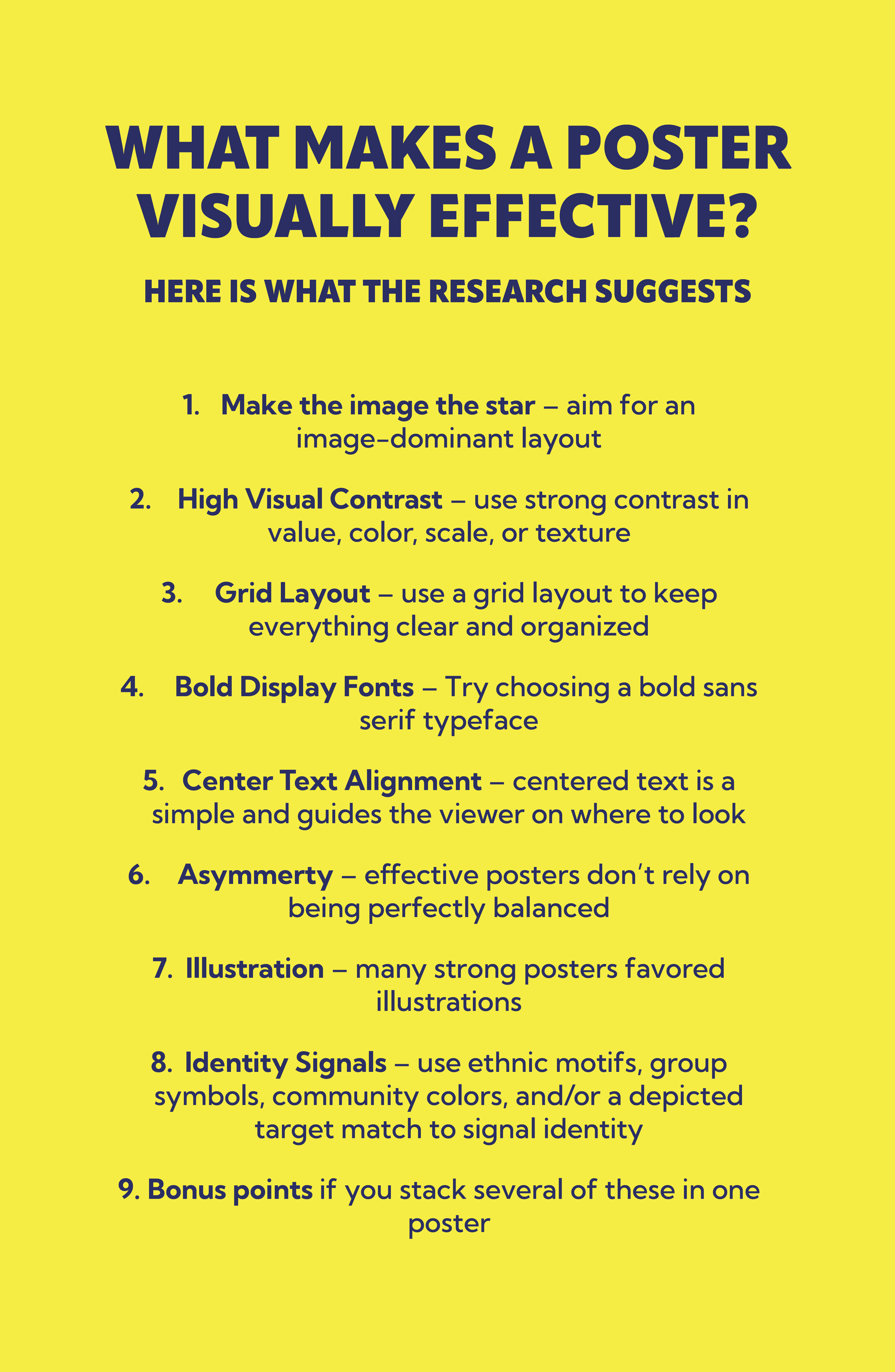 Research poster in yellow