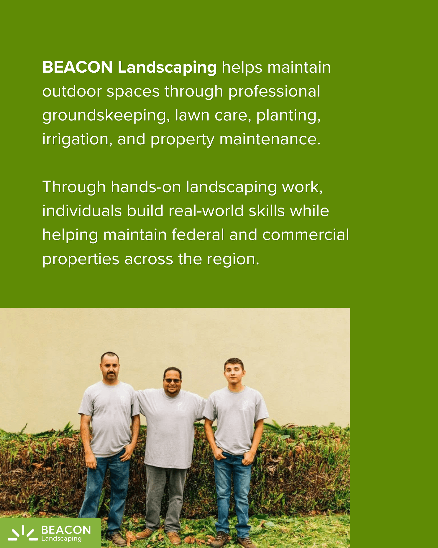 BEACON Landscaping story highlight cover, slide 2